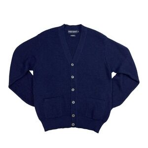 Polo Golf Ralph Lauren Cardigan Sweater Mens‎ Size L Baby Alpaca Wool Knit Blue